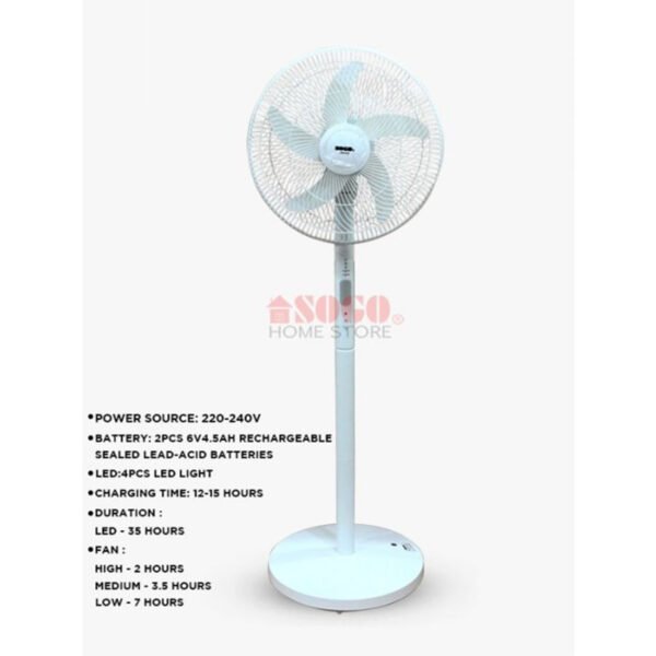 Sogo Rechargeable Floor Fan JPN-522