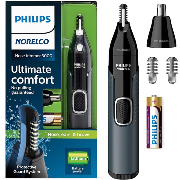 Norelco Philips Nose Trimmer 3000, for Nose, Ears and Eyebrows -Black   NT3600/42