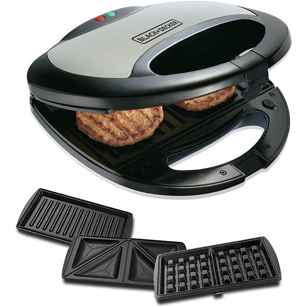 Black & Decker 3-in-1 Multiplate Sandwich, Grill and Waffle Maker TS2090