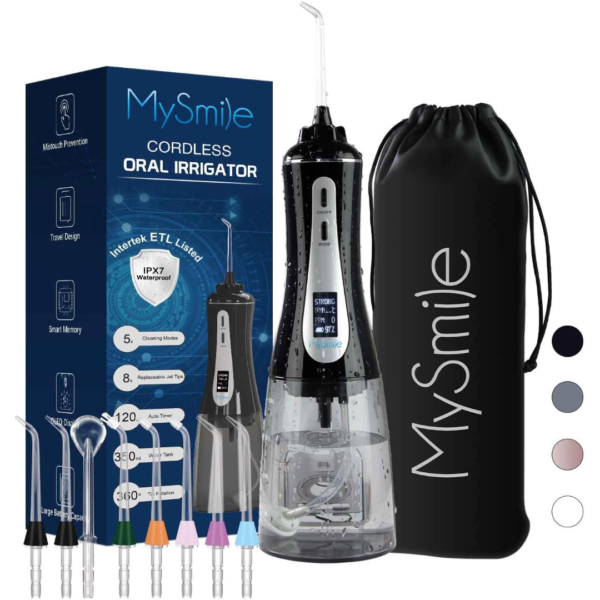 MySmile Powerful Cordless Water Dental Flosser Portable Oral Irrigator