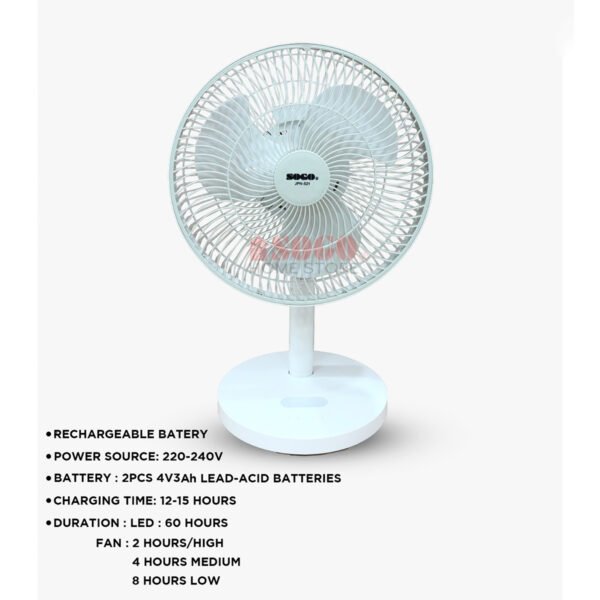 Sogo Oscillating Rechargeable Table Fan   JPN-521