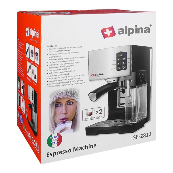 Alpina Espresso Coffee Machine ??? Silver/Black ??? SF-2812